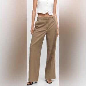 Mango Low Waist Wide Leg Pants